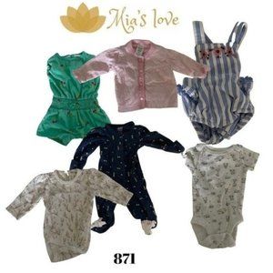 Koalababy, Just one you, Set romper for girls, 6 pieces, Size newborn.